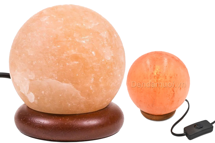 Đèn đá muối chế tác hình cầu tròn