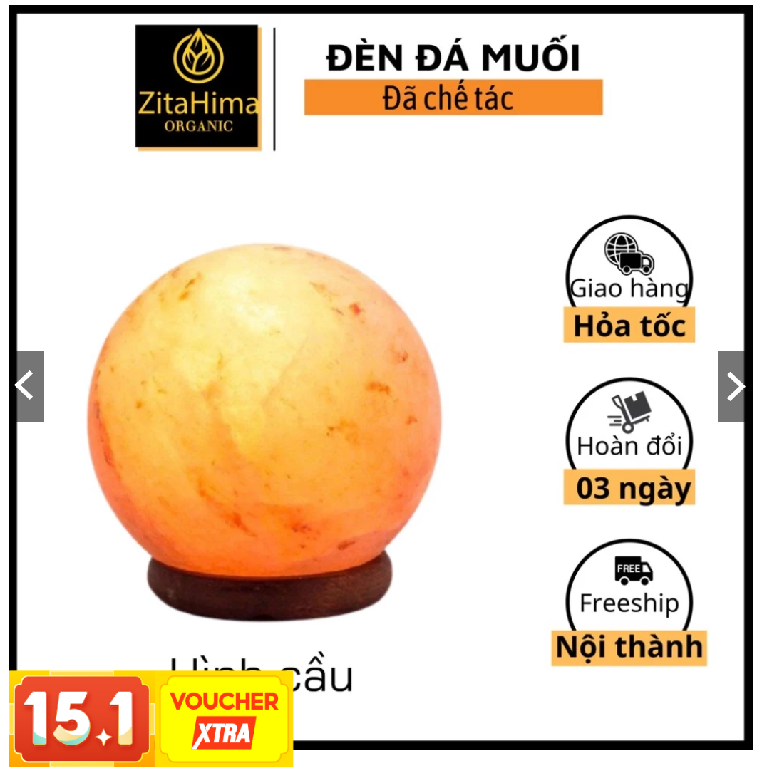 Đèn Đá Muối Đã Chế Tác Hình Cầu