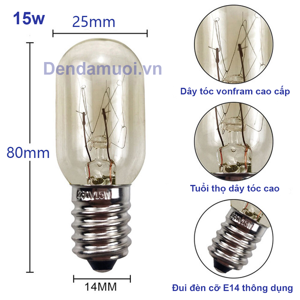 Thông số của bóng đèn đui E14 ánh sáng vàng